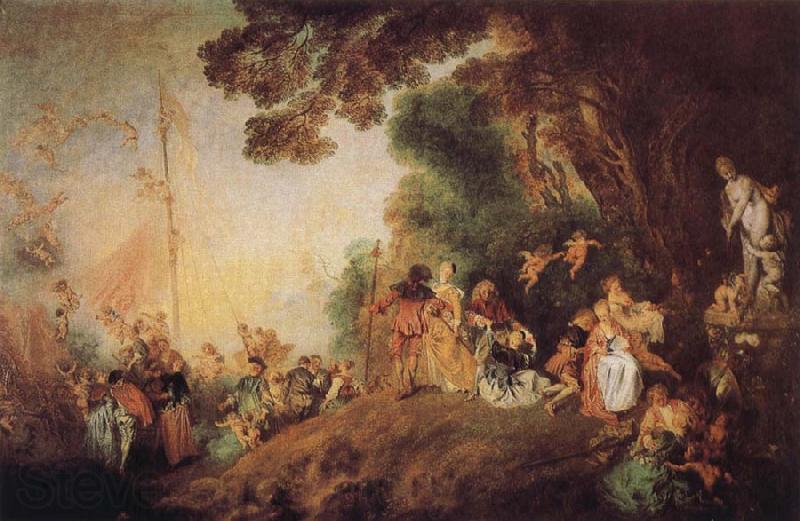 Jean-Antoine Watteau Pilgrimage to Cythera Norge oil painting art